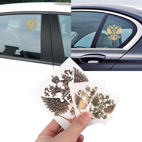 3D Metal Coat of Arms of Russia Nickel Metal Car Stickers Decals Russian Federation Eagle Emblem for Car Styling Laptop Sticker ► Photo 1/6