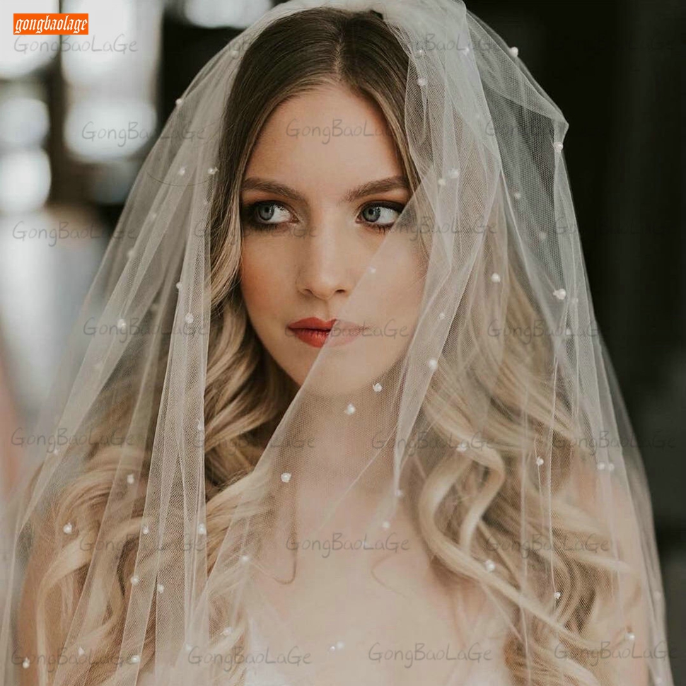 Two Layers Tulle Wedding veil Bridal Veil Bride Hair Accessories With Comb 