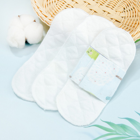 2Pcs/lot Thin Reusable Menstrual Pads Washable Sanitary Pads for Women Napkin Soft Cotton Pads Panty Liner Feminine Hygiene Pad ► Photo 1/6