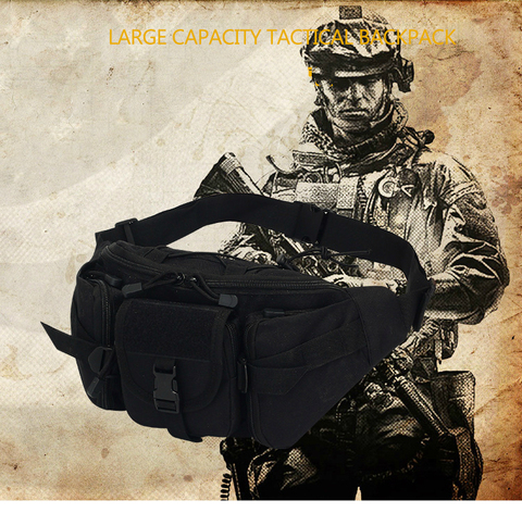 Men's Khaki Waist pack Tactical Water Bottle Belt Fanny Pack Waist Bag Bum Pouch Hiking Camping Outdoor Shoulder bag handbag ► Photo 1/5