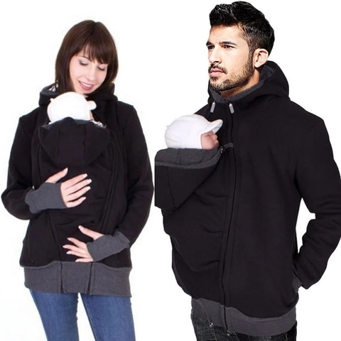 Maternity Clothes New Fashion Daddy Baby Carrier Jacket Kangaroo Warm Maternity Hoodies Women Outerwear Coat For Pregnant Womens ► Photo 1/6