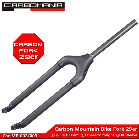 T800 Full carbon mountain bike fork 29er carbon fiber 3K Weave mtb bicycle hard fork 29inch Straight/Tapered tube QR 9×100mm ► Photo 1/6