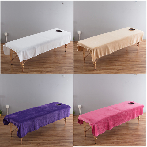 Crystal Velvet Beauty Massage Table Sheet Facial Bed Cover with Face Hole salon sheets SPA massage bed table cover sheets ► Photo 1/6