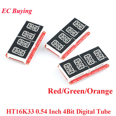 HT16K33 0.54 Inch 0.54‘’ 4 Bit Meter Digital Tube Module LED Display IIC I2C Control Meter 3.3V 5V for Arduino Red/Green/Orange ► Photo 1/6