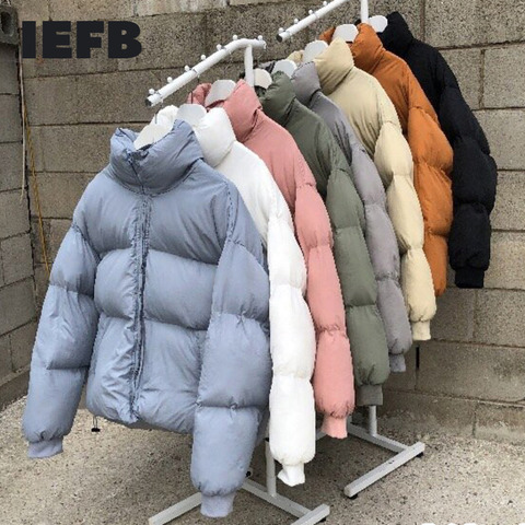 IEFB /men's clothing Korean mulit color short style cotton-padded clothes witner clothes couple Korean fashion oversize 9Y3697 ► Photo 1/6