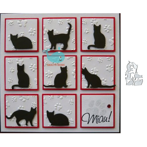 Animal cat Metal Cutting Dies Scrapbooking Stencil for Album Paper DIY Gift Card Decoration Embossing Dies New 2022 ► Photo 1/2