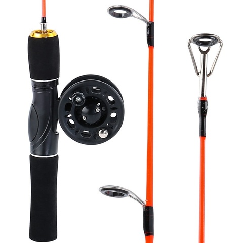 Sougayilang 48cm Mini Ice Fishing Rod Ice Fishing Rod Reel Combo  Winter Fishing Pole with Ice Reel Combo Fishing Tackle Tool ► Photo 1/6