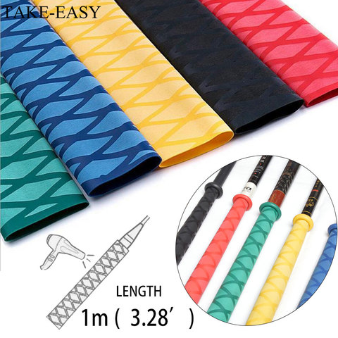 TAKE-EASY 1m Heat Shrink Tube Fishing Waterproof Anti-skid Wraps Fishing Rod Badminton Racket Sleeve PVC Tube Grip Cable Sleeve ► Photo 1/4