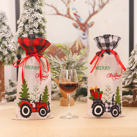 Christmas Gift Wine Bottle Cover Noel Christmas Decorations For Home 2022 Christmas Stocking Gift Navidad New Year Decor 2022 ► Photo 1/6