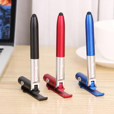 4 in 1 Multifunctional Folding Ballpoint Pen LED Light Mobile Phone Stand Holder Pen School Office Stationery Supplies ► Photo 1/6