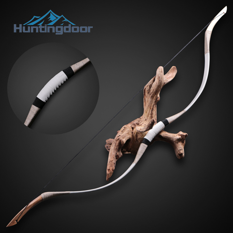 Huntingdoor 30-70lbs Traditional Longbow Mongolian Bow Cow Leather and Wooden Material Hunting Archery Shooting Recurve Bow ► Photo 1/6