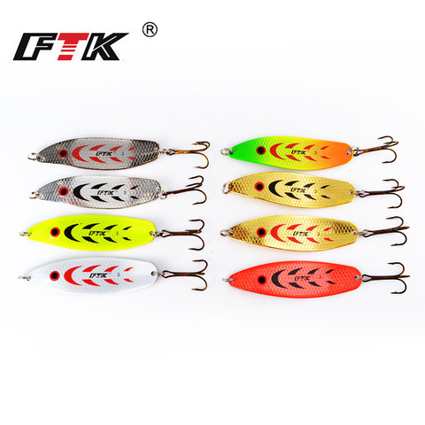 FTK Spinner Bait Fishing Lures 1PC 20\30g Paillette Metal Wobblers Arttificial Spoon Lure Carbon Steel Treble Hooks Pike Carp ► Photo 1/6