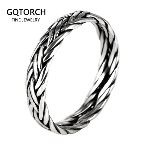 Vintage 925 Sterling Silver Braided Ring For Men And Women Thai Silver Processd Wholesale Jewellery for Lovers Bague Femme ► Photo 1/6