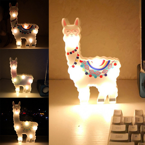Llama Decor Toys for Kids Wall Decoration Night Lamp for Pregnant Woman, Kids, Baby Shower, Nursery, Battery Operated Nightlight ► Photo 1/6