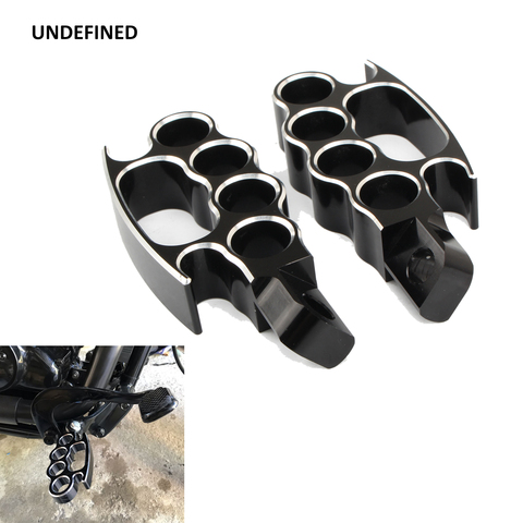 Motorcycle Foot Pegs Flying Knuckle Footrests Control Black Footpegs Pedal For Harley Sportster XL Dyna Softail V-Rod FXDL FXDF ► Photo 1/6