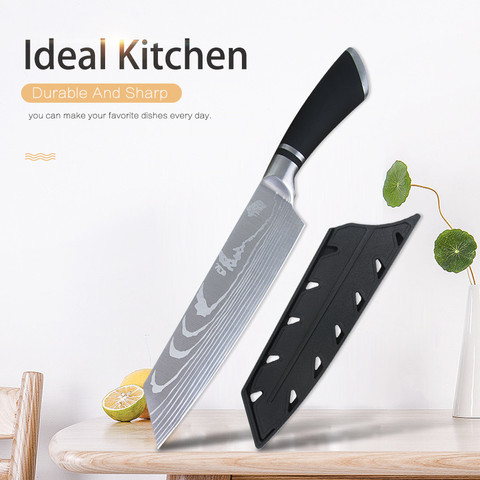 XYj Japanese Kitchen Knife 8 inch Stainless Steel Cleaver Cooking Knife Sharp Blade Non-slip Handle Cooking Accessories Tools ► Photo 1/6