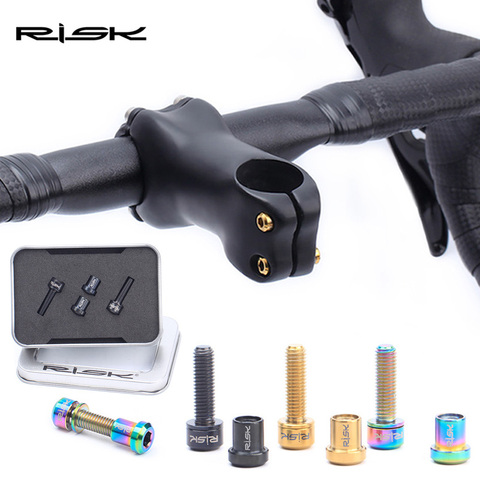 RISK 5x18mm Titanium Screws With Nut set for Carbon Bicycle Stem Fixing MTB Road Bike Handlebar stem Rear Locking Screw Fastener ► Photo 1/6