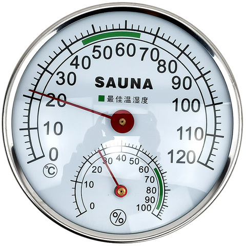 Thermometer Hygrometer Sauna Thermometer Metal Case Steam Sauna Room Thermometer Hygrometer Bath And Sauna Indoor Outdoor Used ► Photo 1/5