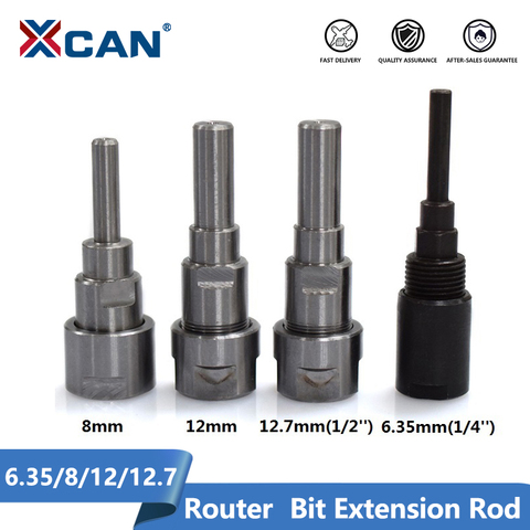 XCAN 1PC 6.35/8/12/12.7mm Shank Router Bits Collet Extension Rod for Engraving Machine Milling Cutter Tool Holders ► Photo 1/4