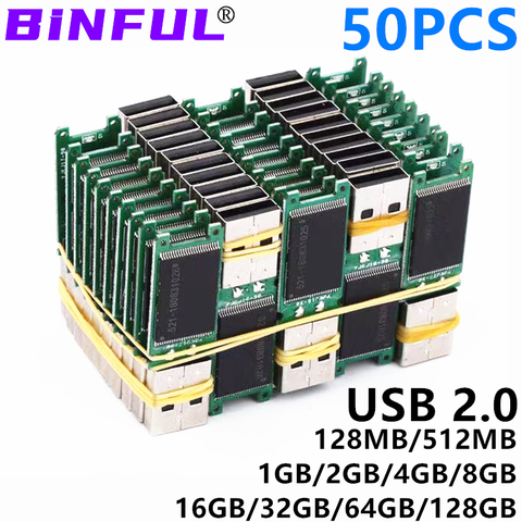 50PCS wholesale USB 2.0 Disk Semi-Finished 4GB 8G 16G 32G Usb Flash Drive 64GB 128G 128M 512M PCB Board Chip Pen Drive Usb Stick ► Photo 1/1