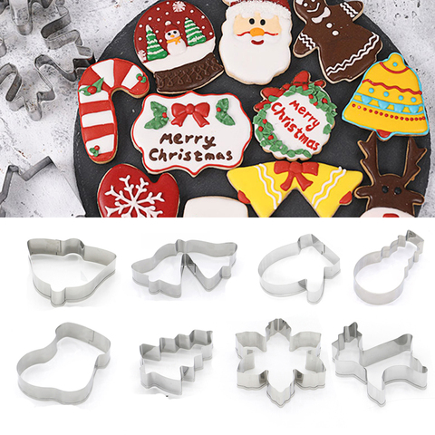 New Year Christmas Cookie Cutter Stainless Steel Biscuit Mold Baking Tool Xms Theme Snowflake Santa Claus DIY Cake Biscuit Mould ► Photo 1/1