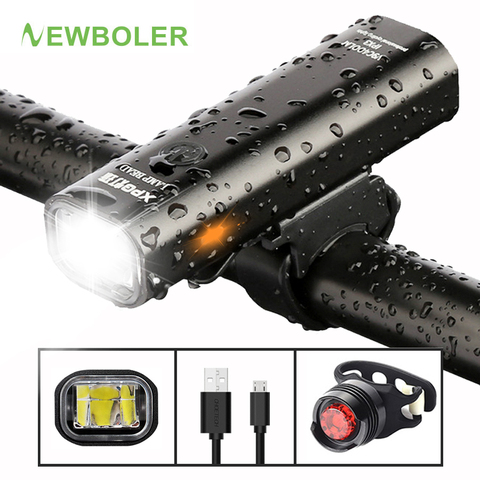 NEWBOLER 400LM Bike Front Light Set Anti-glare USB Rechargeable MTB Bicycle Light With Taillight 3 Mode Led Cycling Headlight ► Photo 1/6