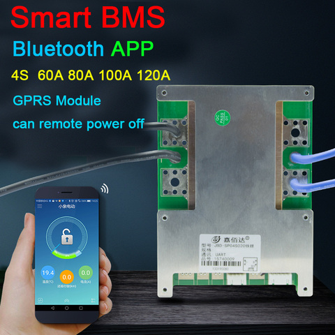 DYKB smart BMS 4S 12V 60A 80A 100A 120A Li-ion LifePo4 Lithium Protection Board balance High Current Bluetooth APP software GPRS ► Photo 1/6