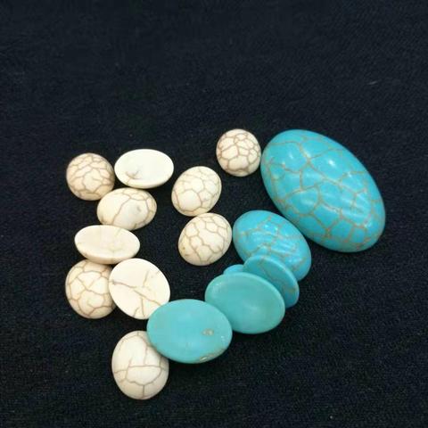 Wholesale 10 pcs/lot 4~30 mm/13*18/18*25 mm Half Oval stone Natural turquoise Material Flat Back Cabochons ，DIY Jewelry Findings ► Photo 1/6