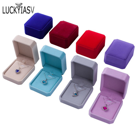 1 PC High Quality Jewelry Storage Boxes Presentation Necklace Pendant Jewelry Box Velvet Case Earrings Plastic Display Box ► Photo 1/6