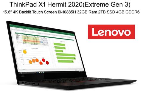 Top-end Lenovo Laptop ThinkPad X1 Gen 3 Hermit 2022 with i9-10885H 5.3GHz 32GB Ram 2TB SSD 15.6 Inch 4K Touch GTX 1650Ti GDDR6 ► Photo 1/6