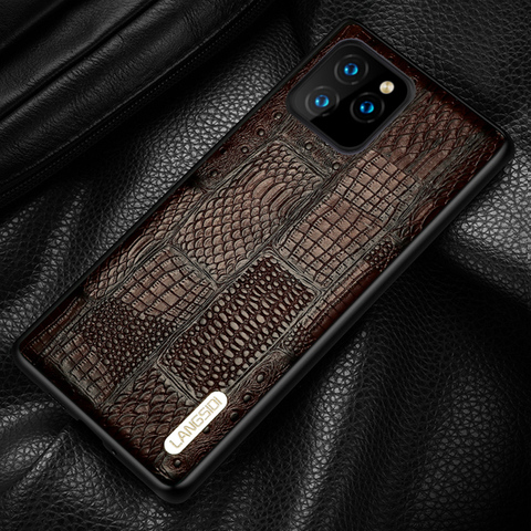 Retro Splice Genuine Leather Phone Case for iPhone 12 Min 12 Pro Max 11 Pro Max X XS Max XR 8 Plus 6 6s 7 Plus 5s SE 2022 Cover ► Photo 1/6