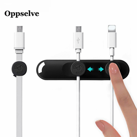 Oppselve High Quality Magnetic Cable Winder Silicone USB Cable Organizer Wire Cord Desk Holder Date Charging Cable Tidy Clip ► Photo 1/6