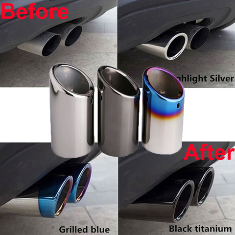 1/2Pcs Auto Car Exhaust Muffler Tip Pipes Covers fit for VW Tiguan Passat B7 CC Audi A3 8P A4 B8 Q5 A1 2009-2015 Car Accessories ► Photo 1/6