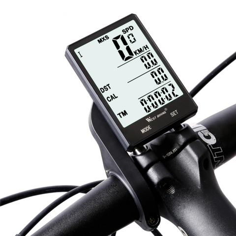 WEST BIKING Waterproof Bicycle Computer With Backlight Wireless Wired Bicycle Computer Bike Speedometer Odometer Bike Stopwatch ► Photo 1/6