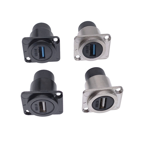 D type Metal USB socket female to female USB 3.0 2.0 connector panel mounting ► Photo 1/5