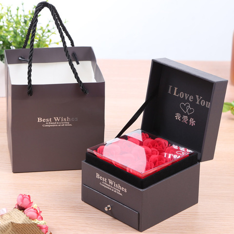 ROSE SPACE Soap Flower Jewelry Gift Box Rose Box Christmas Present Woomen's Birthday Party Gift for Mom Girlfriend Gifts ► Photo 1/6