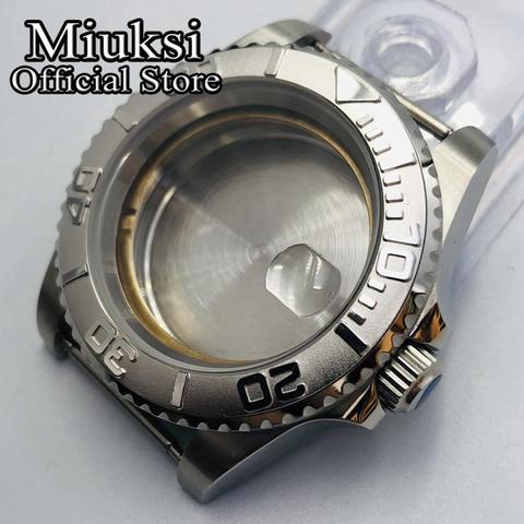 Miuksi 40mm silver watch case sapphire glass case fit ETA 2836 NH35 NH36 Mingzhu DG 2813 3804 Miyota 8205 8215 821A movement ► Photo 1/6