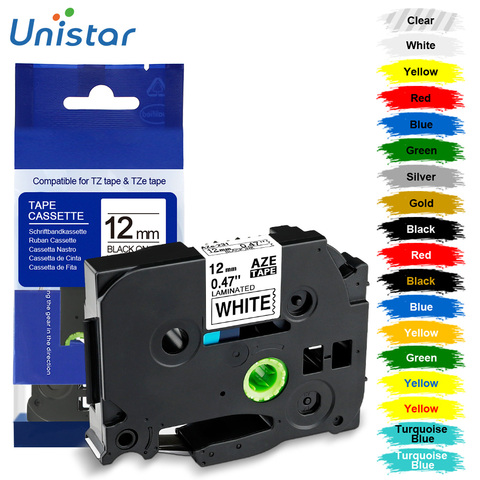 Unistar TZe-231 TZe-S231 Compatible TZ S231 TZS231 TZE S231 Black on White Strong Adhesive Label Tape for Brother Label Printer ► Photo 1/6