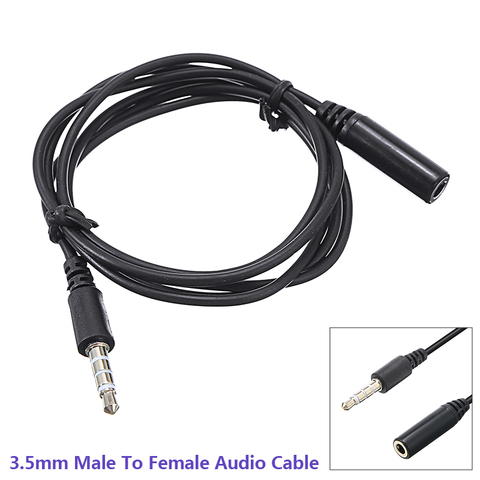 1M/ 3ft 4 Pole Jack Male To Female Earphone Headphone Audio Extension Cable 3.5mm ► Photo 1/6