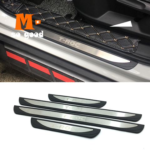 For 2017 -18  T-ROC  T ROC TROC Stainless steel Scuff Plate Door Sill Guard Pedal Cover Trim Car Styling Accessories ► Photo 1/6