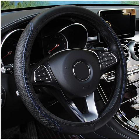 Leather Car Steering Wheel Cover For Opel Corsa D Insignia Mokka Astra K J H G Zafira Vetra C Vivaro Meriva Antara Accessories ► Photo 1/6