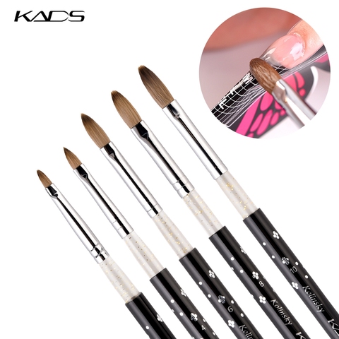 KADS Kolinsky Sable Acrylic Brush Size 2#/4#/6#/8#/10# Acrylic Brush Professional Black Kolinsky Sable Acrylic Nail Brushes ► Photo 1/6