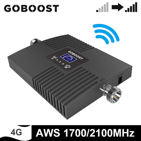GOBOOST Band 4 Single Band Cellular Repeater FDD LTE AWS 1700 2100 MHz Gain 65dB Signal Booster 4g Mobile Signal Amplifier ► Photo 1/6