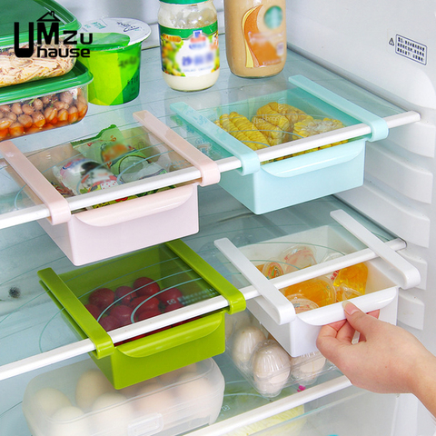 Refrigerator Drawer Storage Boxes Slide Divider Racks Home Fresh Food Kitchen Organization Fridge Freezer Shelf Holder Organizer ► Photo 1/6