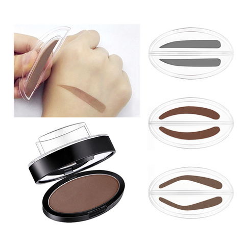 9 Optional Lazy Eyebrow Stamp Quick Makeup Eye Brow Stamps Powder Pallette Natural Easy To Wear Gray Brown Eyebrows Powder Seal ► Photo 1/6