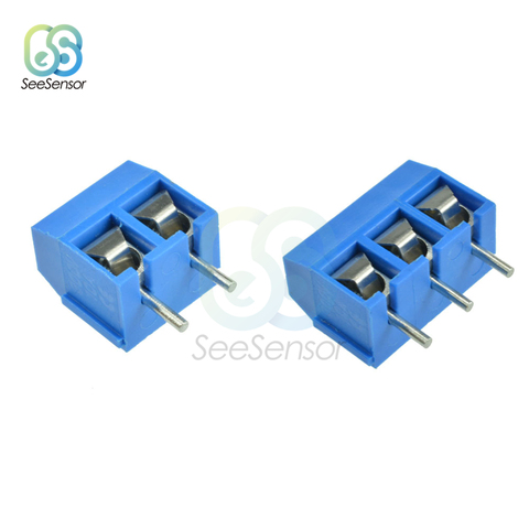 10Pcs/lot KF301-2P KF301-3P KF301-5.0-2P KF301 2Pin 3Pin 5.0mm Straight Pin Screw PCB Terminal Block Connector Blue ► Photo 1/6