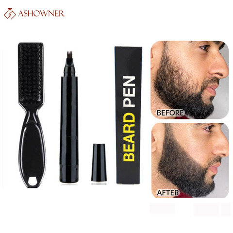 Waterproof Beard Pen Beard Filler Pencil And Brush Beard Enhancer Lasting Repair Moustache Coloring Shaping Tools Hair Pencil ► Photo 1/6