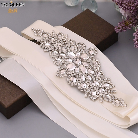 TOPQUEEN S01 Wedding Belt Rhinestone  Bridal Sashes Belts for Evening Party Wedding Accessories Bridal Belts Women's Belt ► Photo 1/6