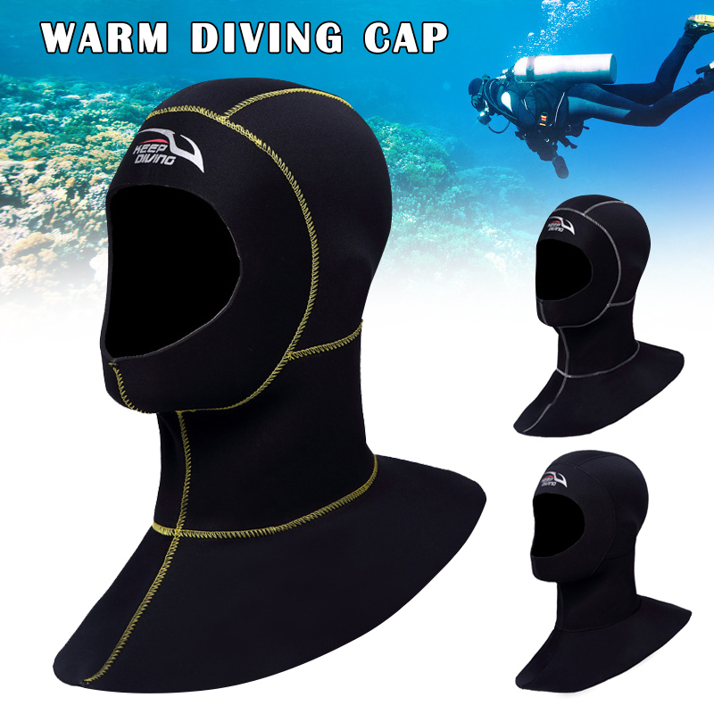 3mm Neoprene Scuba Diving Hood Neck Cover Wetsuit Winter Swim Snorkeling Hat Cap 