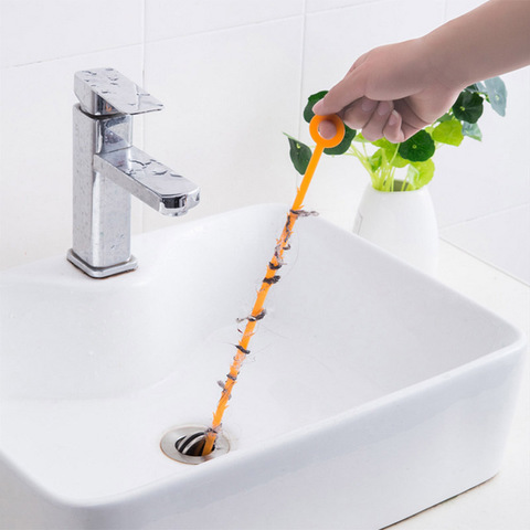 1PC Kitchen Sink Sewer Hair Cleaning Pipe Dredge Spring Pipe Anti Clogging Sewer Strainer Floor Hair Removal Cleaning Tool Hook ► Photo 1/6